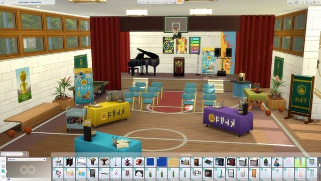 High School AUDITORIUM || The Sims 4: High School Years || Speed Build (NO CC) смотреть онлайн