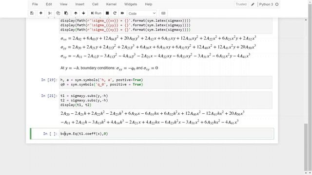 2D elasticity – 8: Example Problem Solved Using SymPy in Jupyter Notebook смотреть онлайн