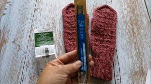 №230 Связала варежки внучке??? Варежки спицами для ребенка 10 лет #варежки_спицами #варежки#вязан