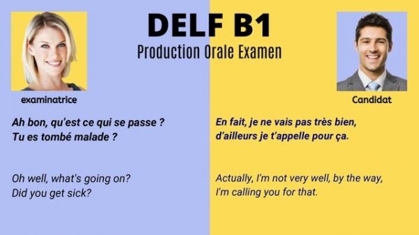 DELF B1 Produciton Orale Sample | French DELF B1 Speaking Topics entretien dirigé monologue