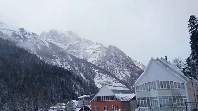 Домбай. Лягушатник. Конец декабря 2014. Снег. смотреть онлайн