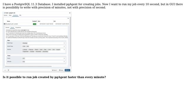 How can I run a pgAgent job every 10 second? смотреть онлайн
