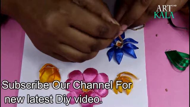 How to make 3d Flower With ribbon | For new year | Best gift to your Friend | DIY | artkala смотреть онлайн