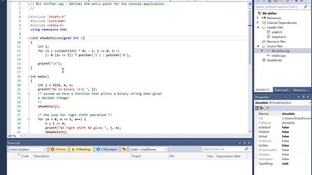 TV 1 C++ binary output strings & bit shifting смотреть онлайн