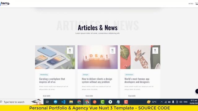 Harry - Personal Portfolio & Agency Vue Nuxt 3 Template Download Source Code смотреть онлайн