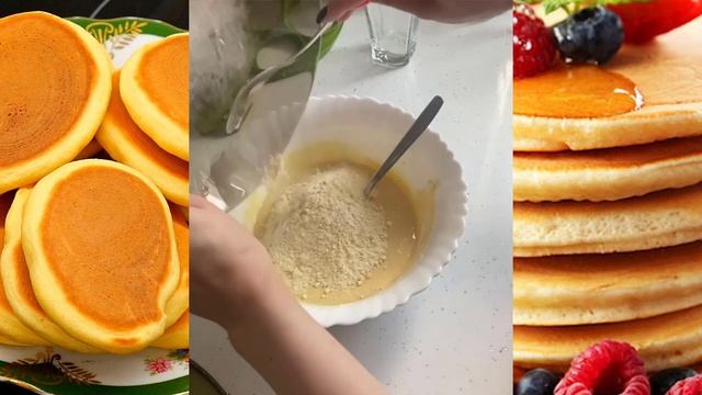 Панкейки на кукурузой муке! Панкейки на кефире! Рецепт с разрыхлителем! смотреть онлайн