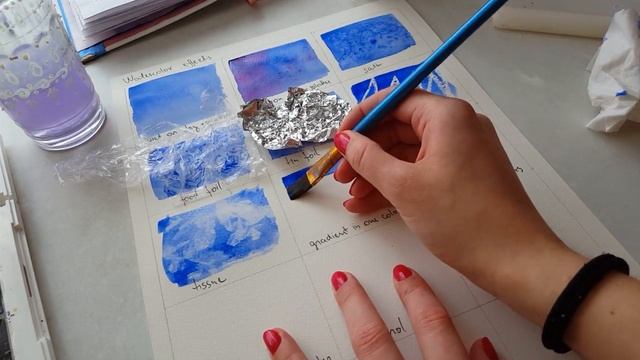 Watercolor effects - salt, foils, alcohol... смотреть онлайн