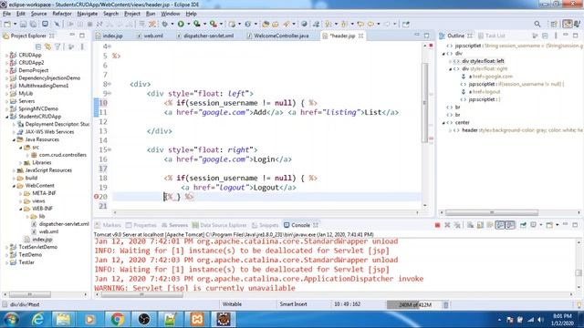 #4.2 CRUD Project using Spring MVC and Hibernate - Base URL Session Condition смотреть онлайн