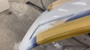 Skoda Kodiaq снятие и ремонт переднего бампера.