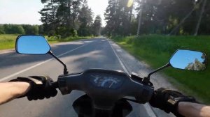 Погружение в реальность. Красивый трип на скутере от первого лица. Сезонные покатушки.