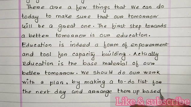 Essay On A Better Tomorrow || Essay Writing On A Better Tomorrow In English смотреть онлайн