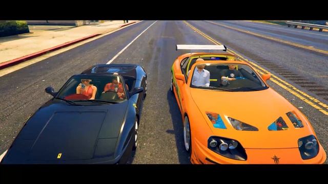 Supra Vs Ferrari Scene Fast & Furious - GTA V #paulwalker #gtav #gta
