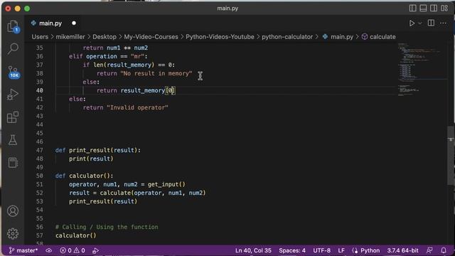 Python Calculator Pt 4 Exponent and Memory Recall смотреть онлайн