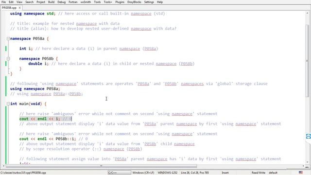 cpp. 063 example for namespace with data.02 смотреть онлайн