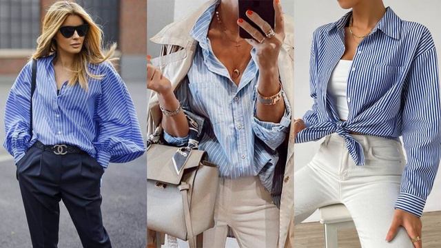 💖РУБАШКИ И БЛУЗКИ В ПОЛОСКУ MUST HAVE 2024-2025 💖 КАК СТИЛЬНО НОСИТЬ МОДНЫЕ РУБАШКИ смотреть онлайн