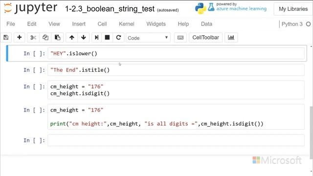 Boolean String tests - Introduction to Python: Absolute Beginner Module 1 Video 20 смотреть онлайн
