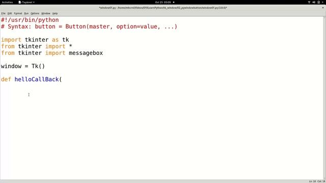 Python3 GUI Programming with Tkinter (Tutorial 002) - Window with button смотреть онлайн