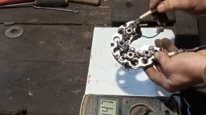 Проверка диодного моста автомобильного генератора.