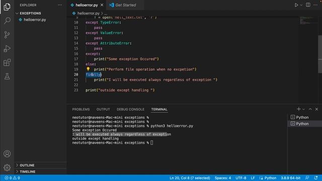 Exception Handling in Python смотреть онлайн