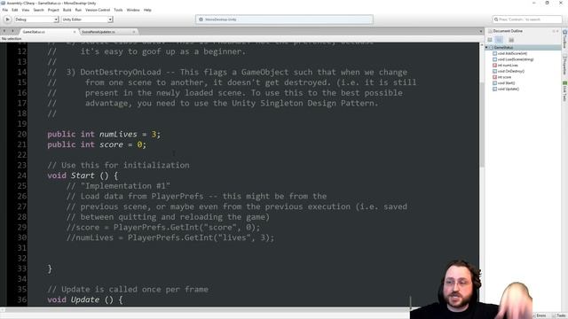 Unity Tutorial: Preserving Data between Scene Loading/Switching смотреть онлайн