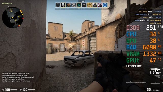GeForce RTX 2060 -- Intel Core i7-4770K -- CSGO FPS Test Low смотреть онлайн
