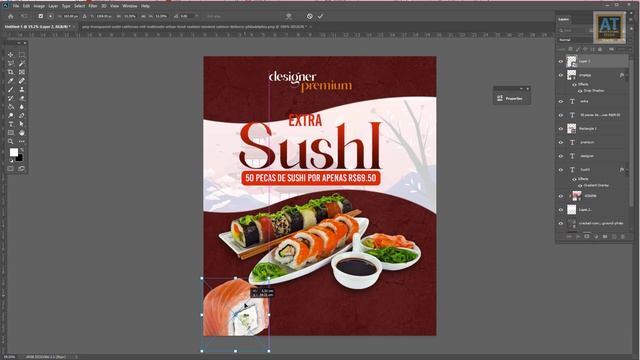 Photoshop Tutorial | Social Media Banner | Sushi Banner смотреть онлайн
