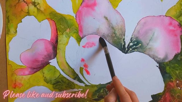 WATERCOLOR Spring Blossom Painting TUTORIAL - How to Use Bold Colors and Techniques