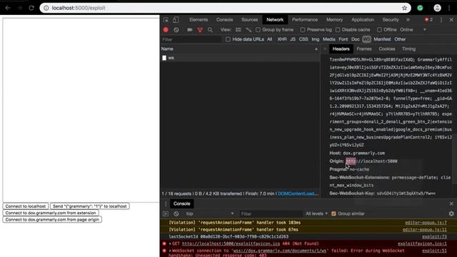 socket command allows sending data over WebSockets to arbitrary origins from Grammarly Extension PO смотреть онлайн