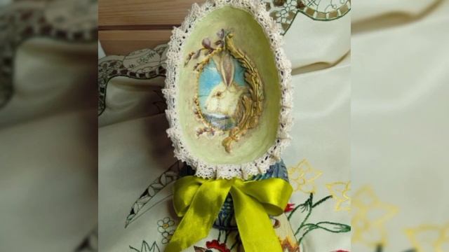 Винтажные пасхальные яйца. Папье-маше. Декупаж. Акриловые краски. смотреть онлайн