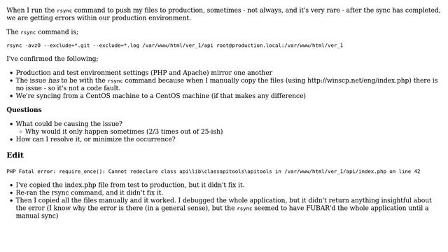 Unix & Linux: rsync causing errors after sync смотреть онлайн