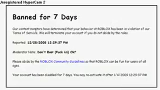 The funniest reason EVER to be banned off roblox for 7 days! смотреть онлайн