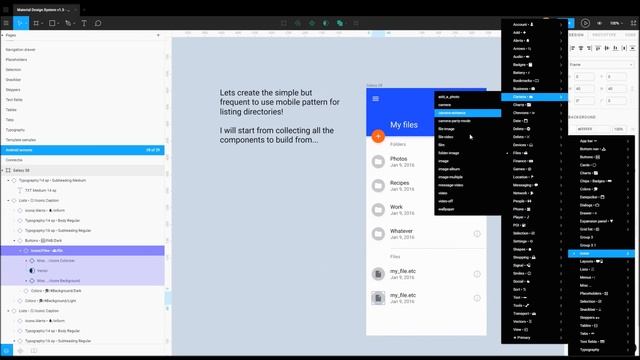 Figma Android Kit. Prototype of folders list for the application смотреть онлайн