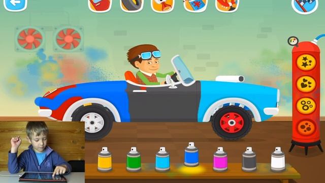 СТЕПА играет в игру МАСТЕР ГАРАЖ... где надо строить гоночные машины... смотреть онлайн