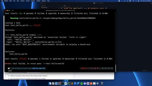 Rust: Exercism Hello World Exercise #1 смотреть онлайн