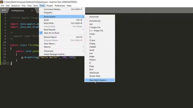 How to Run Java Applet Program in Sublime Text Editor ? смотреть онлайн