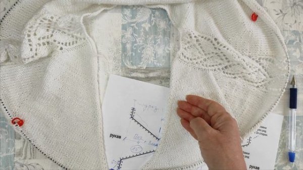 Реглан погон с V -  вырезом/ Пуловер реглан погон/ Вязание рукава и горловины, МК-2 #10