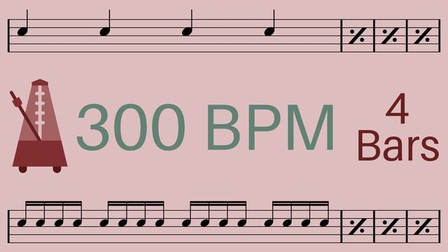 Metronome Click Track - 4 Bars Quarter to Sixteenth Notes 300 bpm - Smartronome смотреть онлайн