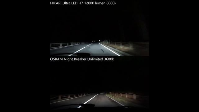HIKARI Ultra LED 12000lm 6000k vs OSRAM Night Breaker Unlimited 3600k смотреть онлайн