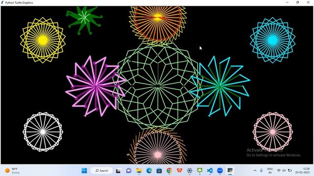 Drawing Multiple Graphics Design in Python Turtle Programming смотреть онлайн