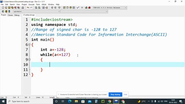 ASCII values in c++,C++ Program to Find ASCII Value of a Character, смотреть онлайн