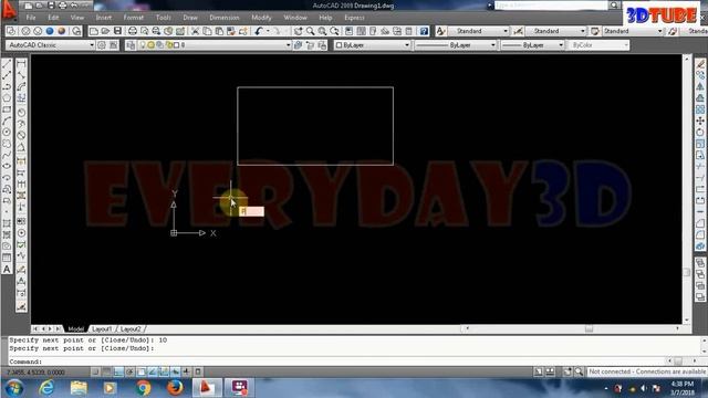 TUTORIAL AUTOCAD 2D: LINE, POLYLINE & RECTANGLE смотреть онлайн