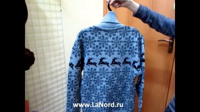 www LaNord ru Мужской вязаный свитер с оленями T1702 смотреть онлайн