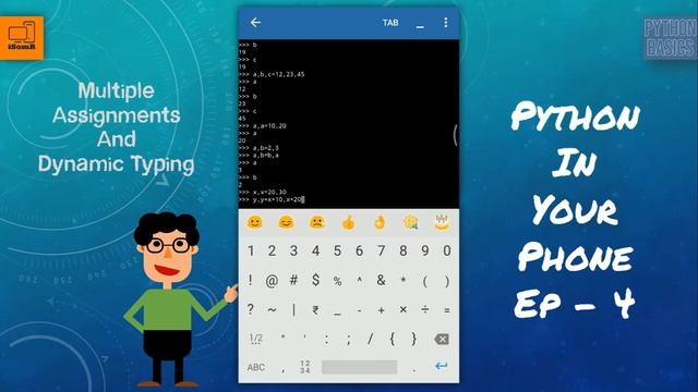 Python in your phone (Ep - 4: Multiple assignments & Dynamic typing) Bengali version смотреть онлайн