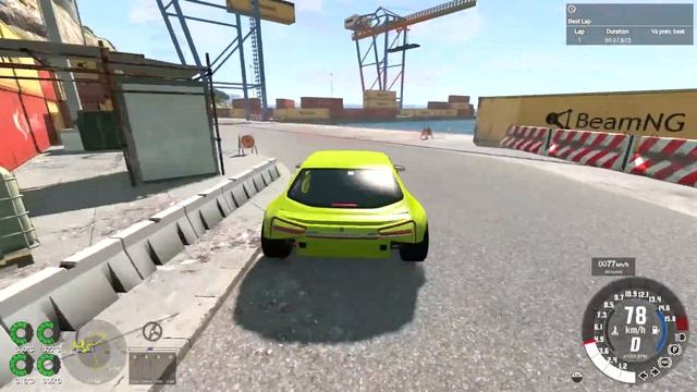 Beamng Drive, World Record, Italy, Port Gymkhana, 1:08.616 смотреть онлайн