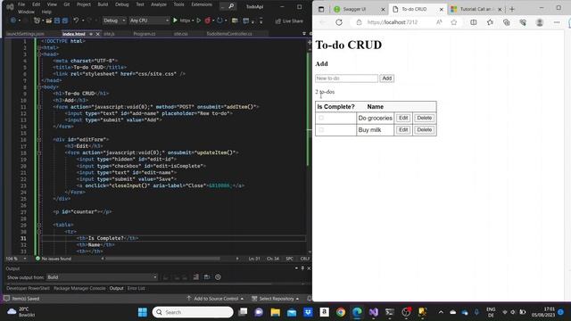 How to call your Web API with Javascript in Asp.Net Core | To-do List Project смотреть онлайн