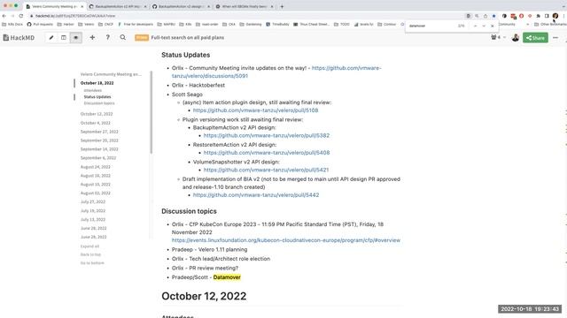 Velero Community Meeting - October 18, 2022 смотреть онлайн