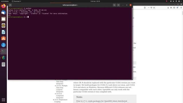 Instalación de Anaconda, OpenMM y OpenMM tools en Ubuntu смотреть онлайн