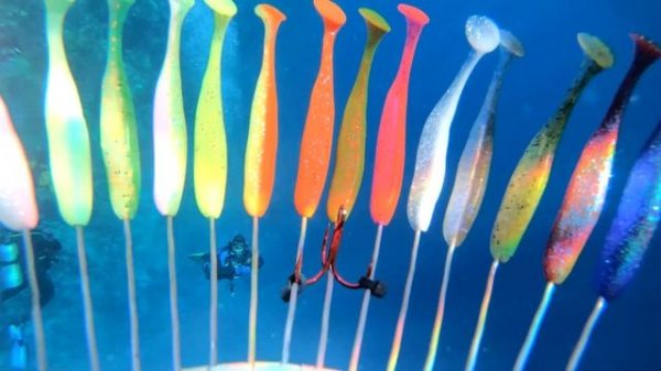 Цвета силикона KEITECH ПОД ВОДОЙ. Как меняется цвет приманки на разной глубине?