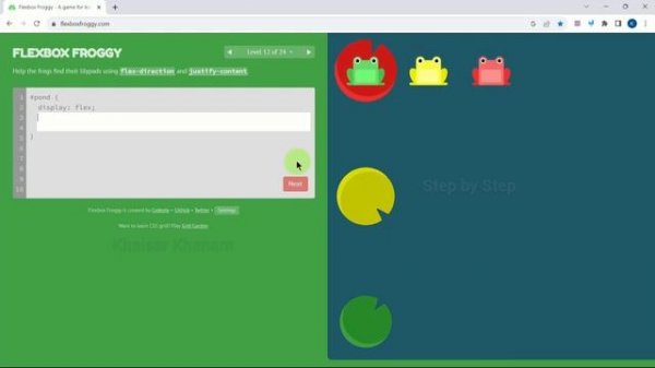 CSS Flexbox Froggy Game || 24 Levels Solved ?
