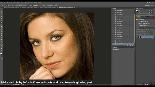 .How to remove pimples and black spots in Photoshop(one minute)?? смотреть онлайн